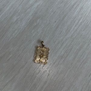 14k gold Necklace Charm / pendant with rose